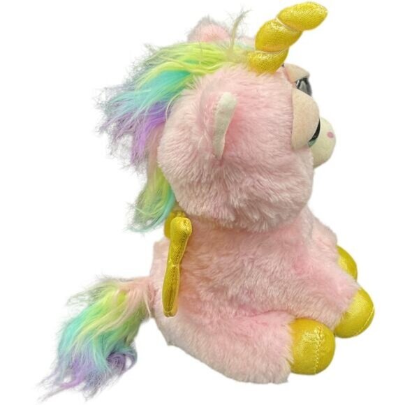 Feisty Pets Pink Gold Unicorn Plush With Wings - Picture 4 of 5